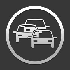 Fototapeta premium traffic jam icon. icon in circle on dark background with simple shadow