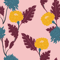 Abstract elegance pattern with floral background.