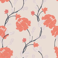 Abstract elegance pattern with floral background.