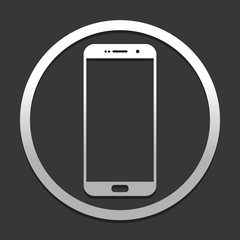 Sellphone icon. icon in circle on dark background with simple sh