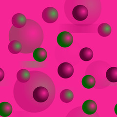 3d spheres seamless pattern. Three dimensional depth series.