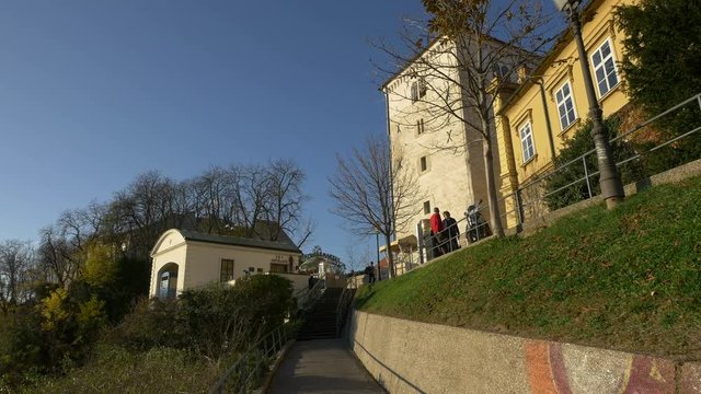 An alley near the Lotr&asymp;&deg;&fnof;&ccedil;ak Tower in Zagreb