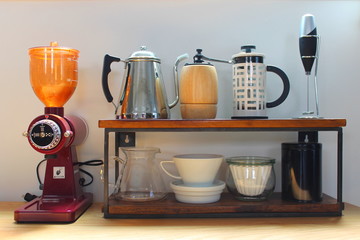 カフェのコーヒー器具