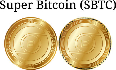 Set of physical golden coin Super Bitcoin (SBTC)