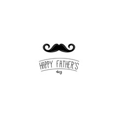 Happy fathers day card. Mustache. Dad greeting. Vector.