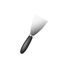 Metal spatula with black handle