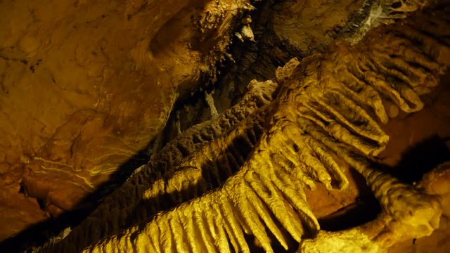 Long stalactite formation in Cave Underground