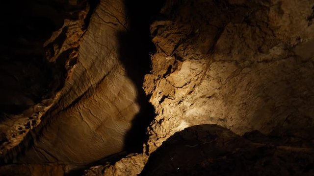 Rock formations in Ruby Falls cave in Tennessee