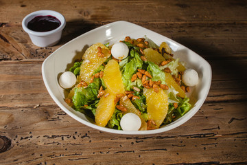 salad, orange and cheese healthy food