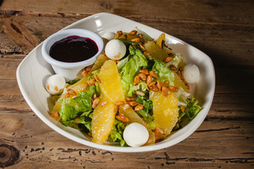 salad, orange and cheese healthy food