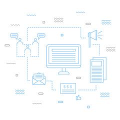 Digital marketing internet vector logo icon illustration

