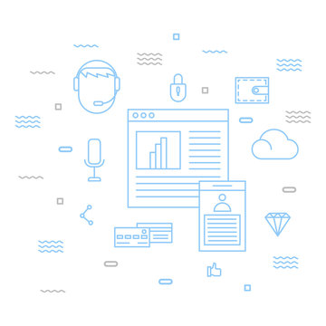 Digital marketing internet vector logo icon illustration
