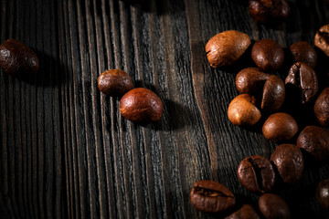 Texture of roasted ready to drink coffee close-up.