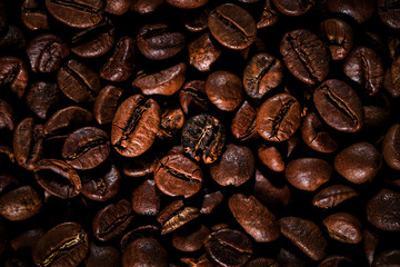 Texture of roasted ready to drink coffee close-up.