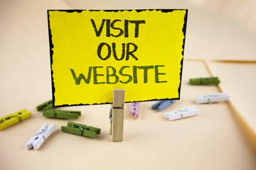 Writing note showing  Visit Our Website. Business photo showcasing Invitation Watch web page Link...