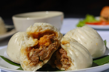 Chinese steamed buns stuffed pork