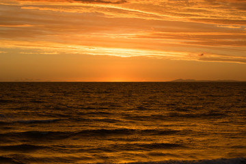 Golden sunset over the sea