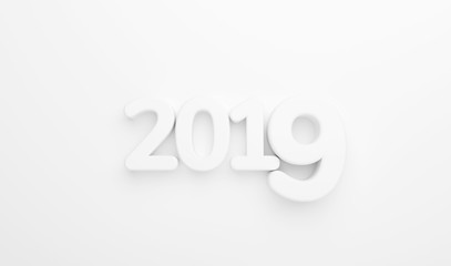 2019 white wall design 3d rendering