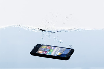 Mobile Phone Submerged In Water