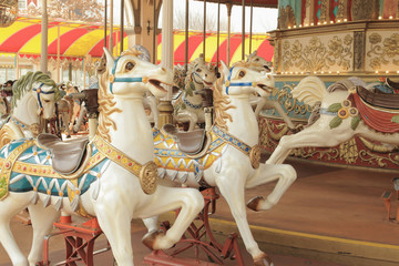 White horse carousel