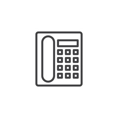 Office telephone outline icon. linear style sign for mobile concept and web design. Desk phone simple line vector icon. Symbol, logo illustration. Pixel perfect vector graphics
