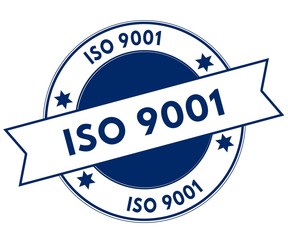 Blue ISO 9001 stamp.