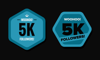 Woohoo 5K Followers Sticker for Social Media Page or Profile Post