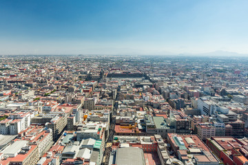 Mexico City skyline aerial view