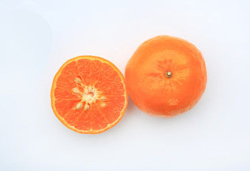 fresh orange isolated on white background.