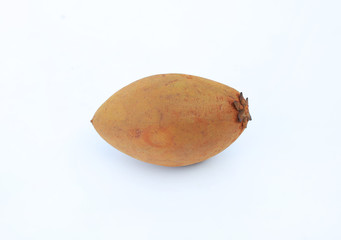 Sapodilla fruit isolated on white background.
