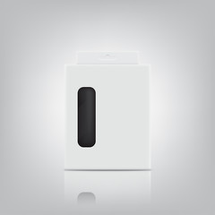 Design of simple white package box.