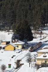 Railway station in winter