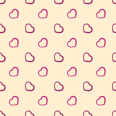 Funny colorful hearts vector simple seamless pattern.