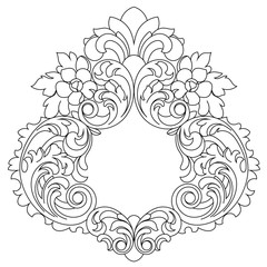 Vintage baroque ornament, corner. Retro pattern antique style acanthus. Decorative design element filigree calligraphy vector. - stock vector