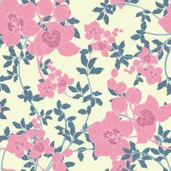 Abstract elegance pattern with floral background.