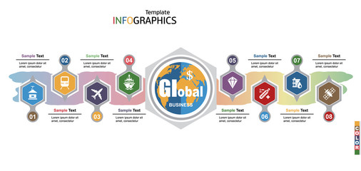 Fototapeta na wymiar Modern infographics template, global business