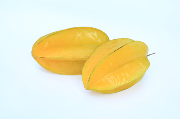 Ripe Star apple isolated on white background.