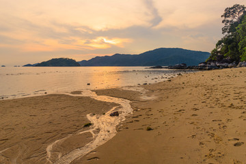 Sunset at koh adang in andaman sea,Thailand