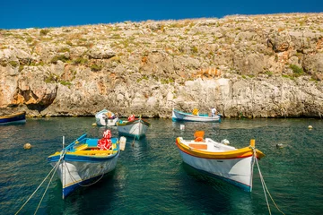Foto op Canvas Blue Grotto boats, Malta © ttinu