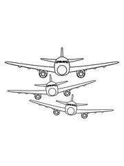 3 crew team geschwader clipart cartoon comic vorne front flugzeug fliegen pilot maschine jumbo jet urlaub ferien reise