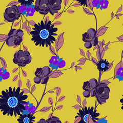 Abstract elegance pattern with floral background.