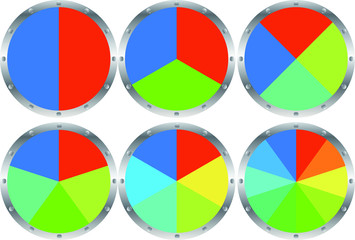 Colorful Pie chart with Metal frame set