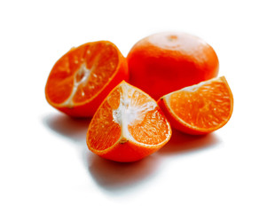 isolated cut mandarins