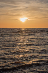 Sunset in Baltic sea at Latvia coast.