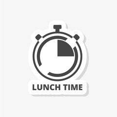 Fototapeta premium Time For Lunch, Flat Lunch Time sticker, simple vector icon