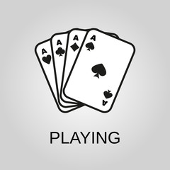 Playing icon. Playing symbol. Flat design. Stock - Vector illustration