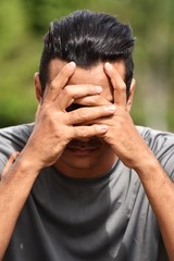 Fototapeta premium Hopeless Athlete Colombian Person