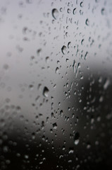 raindrops on the window glass