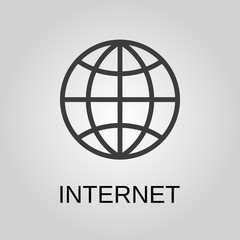 Internet icon. Internet symbol. Flat design. Stock - Vector illustration