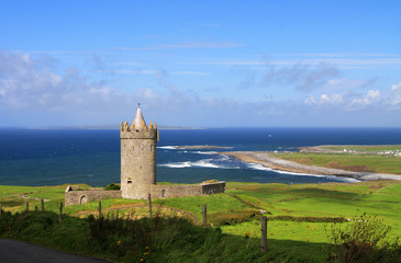 Doonegore castle in Doolin, Ireland